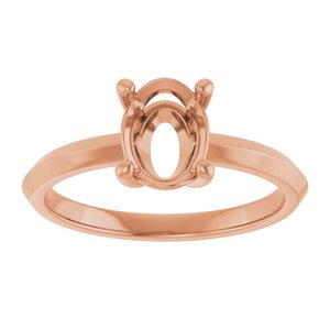 10K Rose Gold 8x6 mm Oval Ring Mounting – image 6