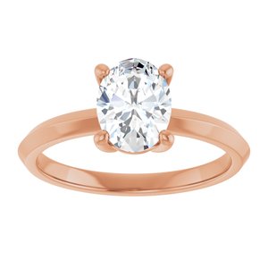 18K Rose Gold 8x6 mm Oval Ring Mounting – image 5