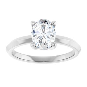 14K White Gold 8x6 mm Oval Ring Mounting – image 5