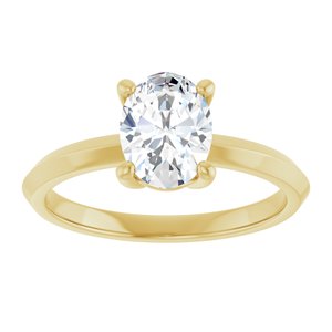 18K Yellow Gold 8x6 mm Oval Ring Mounting – image 5