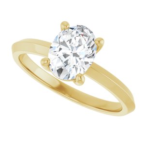 14K Yellow Gold 8x6 mm Oval Ring Mounting – image 8