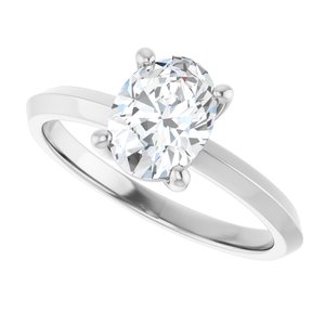 10K White Gold 8x6 mm Oval Ring Mounting – image 8