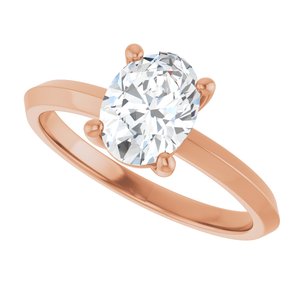 14K Rose Gold 8x6 mm Oval Ring Mounting – image 8