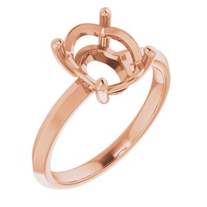10K Rose Gold 10x8 mm Oval Ring Mounting – image 2