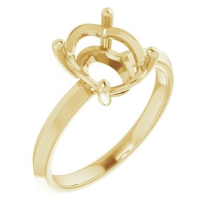 14K Yellow Gold 10x8 mm Oval Ring Mounting – image 2