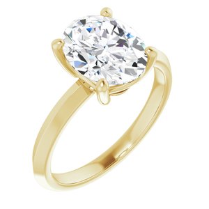 14K Yellow Gold 10x8 mm Oval Ring Mounting