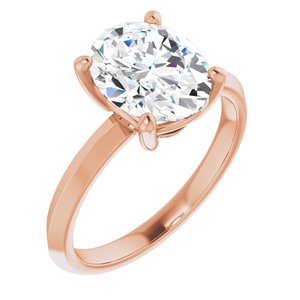 14K Rose Gold 10x8 mm Oval Ring Mounting