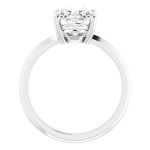 14K X1 White Gold 10x8 mm Oval Ring Mounting – image 3