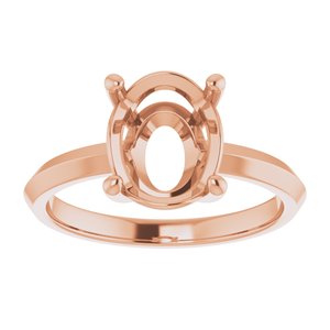10K Rose Gold 10x8 mm Oval Ring Mounting – image 6