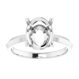 10K White Gold 10x8 mm Oval Ring Mounting – image 6