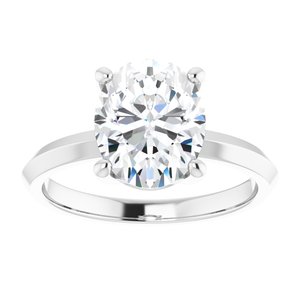 14K X1 White Gold 10x8 mm Oval Ring Mounting – image 5