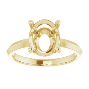 14K Yellow Gold 10x8 mm Oval Ring Mounting – image 6