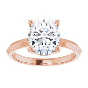 18K Rose Gold 10x8 mm Oval Ring Mounting – image 5