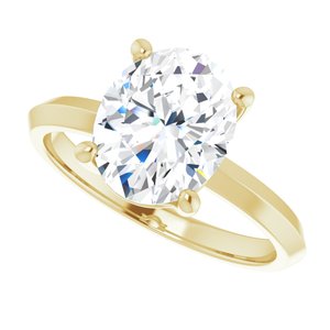 18K Yellow Gold 10x8 mm Oval Ring Mounting – image 8