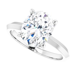10K White Gold 10x8 mm Oval Ring Mounting – image 8