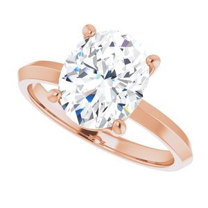 18K Rose Gold 10x8 mm Oval Ring Mounting – image 8