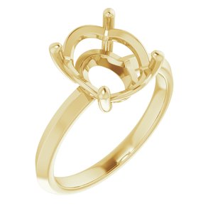 10K Yellow Gold 11x9 mm Oval Ring Mounting – image 2