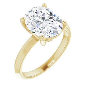 18K Yellow Gold 11x9 mm Oval Ring Mounting