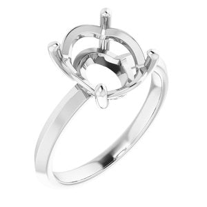Sterling Silver 11x9 mm Oval Ring Mounting – image 2