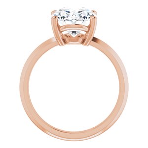 10K Rose Gold 11x9 mm Oval Ring Mounting – image 3