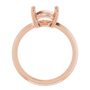 14K Rose Gold 11x9 mm Oval Ring Mounting – image 4