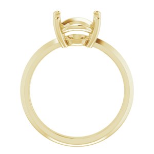 14K Yellow Gold 11x9 mm Oval Ring Mounting – image 4