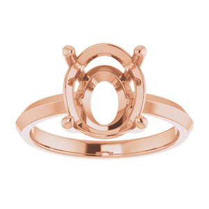 10K Rose Gold 11x9 mm Oval Ring Mounting – image 6