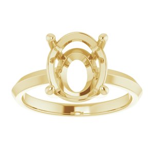 18K Yellow Gold 11x9 mm Oval Ring Mounting – image 6