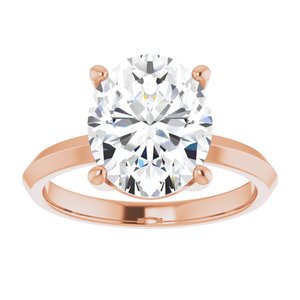 10K Rose Gold 11x9 mm Oval Ring Mounting – image 5
