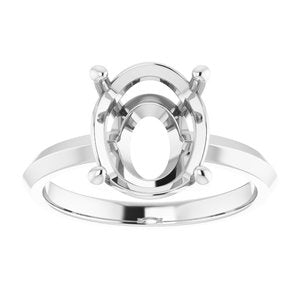 10K White Gold 11x9 mm Oval Ring Mounting – image 6