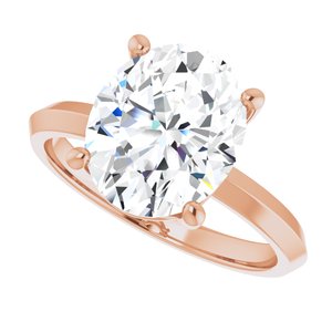 10K Rose Gold 11x9 mm Oval Ring Mounting – image 8