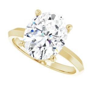 10K Yellow Gold 11x9 mm Oval Ring Mounting – image 8