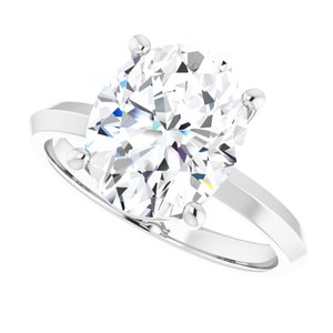 14K X1 White Gold 11x9 mm Oval Ring Mounting – image 8