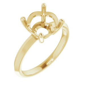 14K Yellow Gold 9.4 mm Round Ring Mounting – image 2