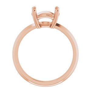 10K Rose Gold 9.4 mm Round Ring Mounting – image 4