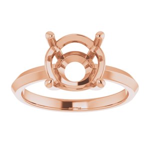 10K Rose Gold 9.4 mm Round Ring Mounting – image 6