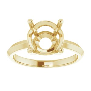 18K Yellow Gold 9.4 mm Round Ring Mounting – image 6