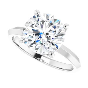 10K White Gold 9.4 mm Round Ring Mounting – image 8