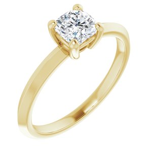 10K Yellow Gold 5 mm Cushion Ring Mounting