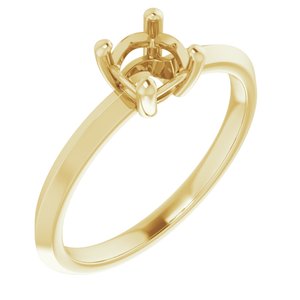 10K Yellow Gold 5 mm Cushion Ring Mounting – image 2