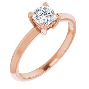 14K Rose Gold 5 mm Cushion Ring Mounting
