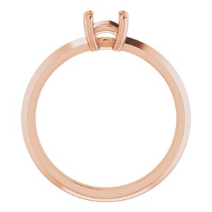 14K Rose Gold 5 mm Cushion Ring Mounting – image 4