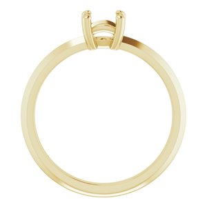 10K Yellow Gold 5 mm Cushion Ring Mounting – image 4