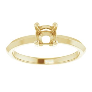 10K Yellow Gold 5 mm Cushion Ring Mounting – image 6
