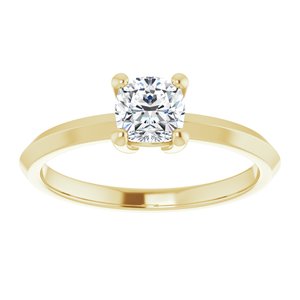 10K Yellow Gold 5 mm Cushion Ring Mounting – image 5