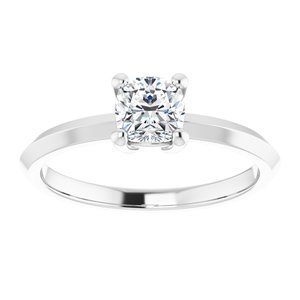 14K White Gold 5 mm Cushion Ring Mounting – image 5