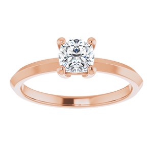14K Rose Gold 5 mm Cushion Ring Mounting – image 5