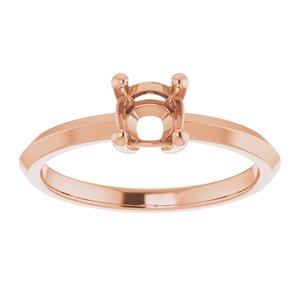 14K Rose Gold 5 mm Cushion Ring Mounting – image 6