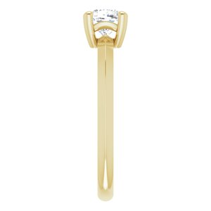 14K Yellow Gold 5 mm Cushion Ring Mounting – image 7