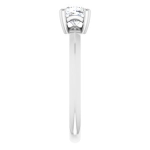 14K White Gold 5 mm Cushion Ring Mounting – image 7